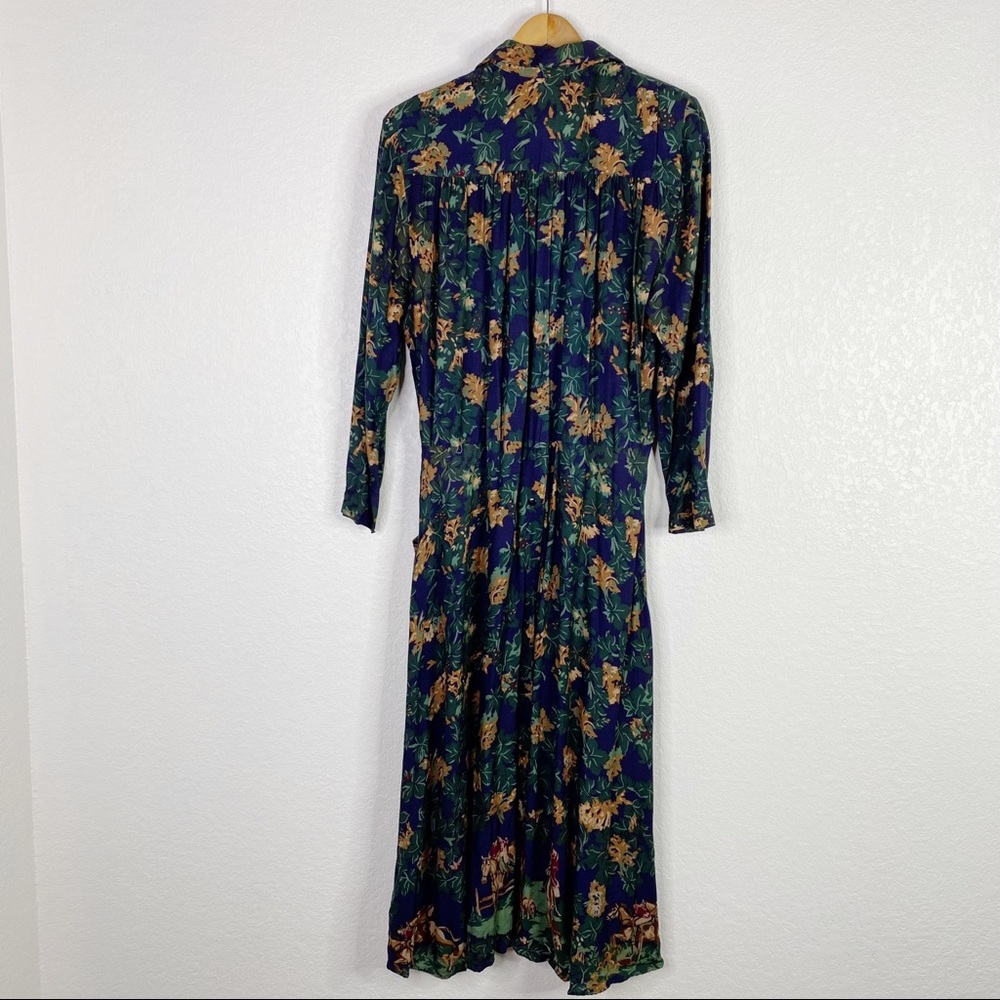 Vintage Cassidy Green Floral Equestrian Maxi Dress - Picture 13 of 13